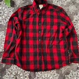 L.L. Bean Red and Black Buffalo Plaid Men's Shirt